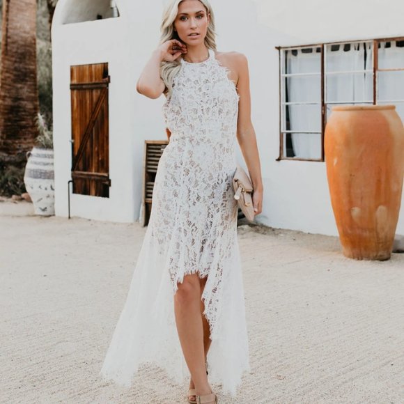 High-low white lace dress - Picture 5 of 13